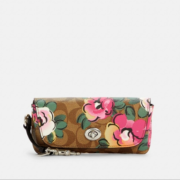 SET-NWT Coach Signature Canvas w/ Vintage Rose Print BUNDLE-Tote & 3 accessories - Picture 6 of 14